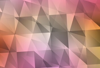 Light Pink, Yellow vector polygon abstract backdrop.