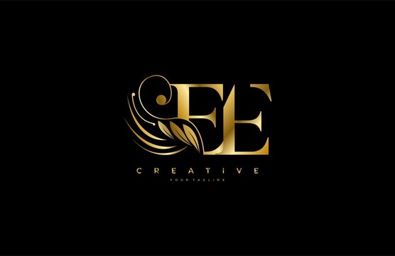 Initial RE letter luxury beauty flourishes ornament golden monogram logo