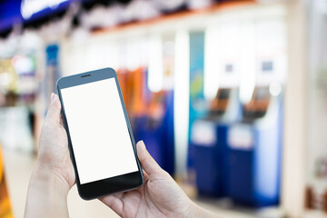 Business people and use smartphone Online shopping banking concept.