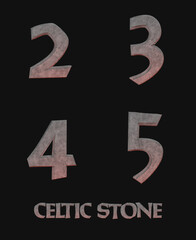 Celtic Stone Alphabet - 3d Illustration