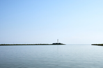 Obraz premium view on the mouth of the river Po