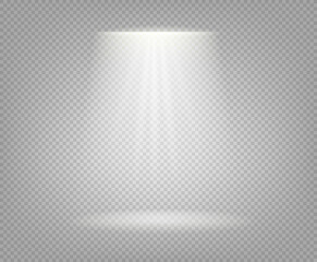 Vector illustration of spotlight beam isolated on transparent background