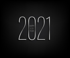 Happy New 2021 Year logo. Holiday vector illustration with digits