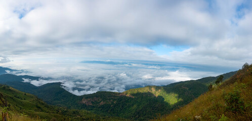 Kew Mae Pan viewpoint, Chiangmai, Thailand panorama