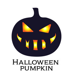 Glowing Halloween Pumpkin. Scary and funny faces of Halloween pumpkin or ghost . Vector collection.