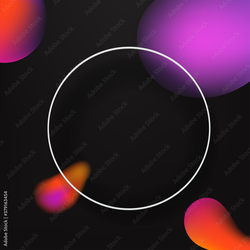 Poster Abstract vector background with circle frame. Landing page template