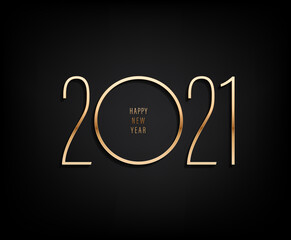 Happy New 2021 Year logo. Holiday vector illustration with digits