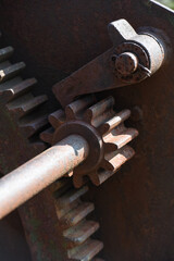 roue dentée engrenage industrie metal rouille