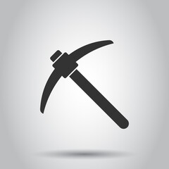 Axe icon in flat style. Lumberjack vector illustration on white isolated background. Blade business concept.