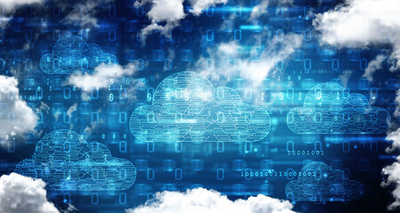 Obraz na płótnie Canvas 2d rendering technology Cloud computing 