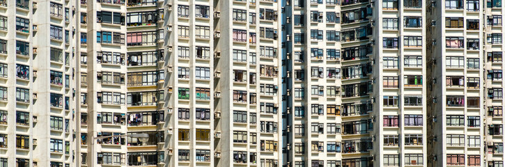 facade of residential apartment buidlings