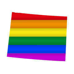 Obraz premium Wyoming LGBT flag map. Vector illustration