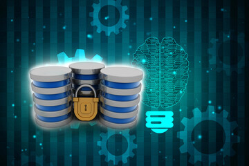 3d rendering Database storage data base protected lock