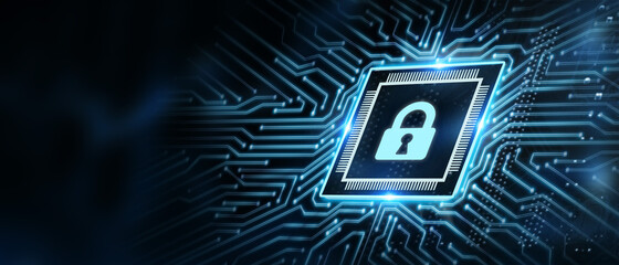 Cyber security data protection business technology privacy concept.