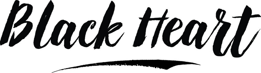 Black Heart Typography Black Color Text On White Background
