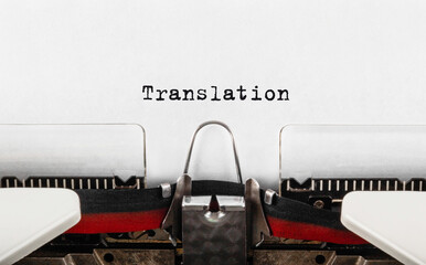 Text Translation typed on typewriter