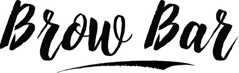 Brow Bar Handwritten Typography Black Color Text On White Background