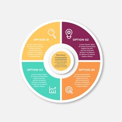 4 steps cycle chart infographics elements for data presentation.