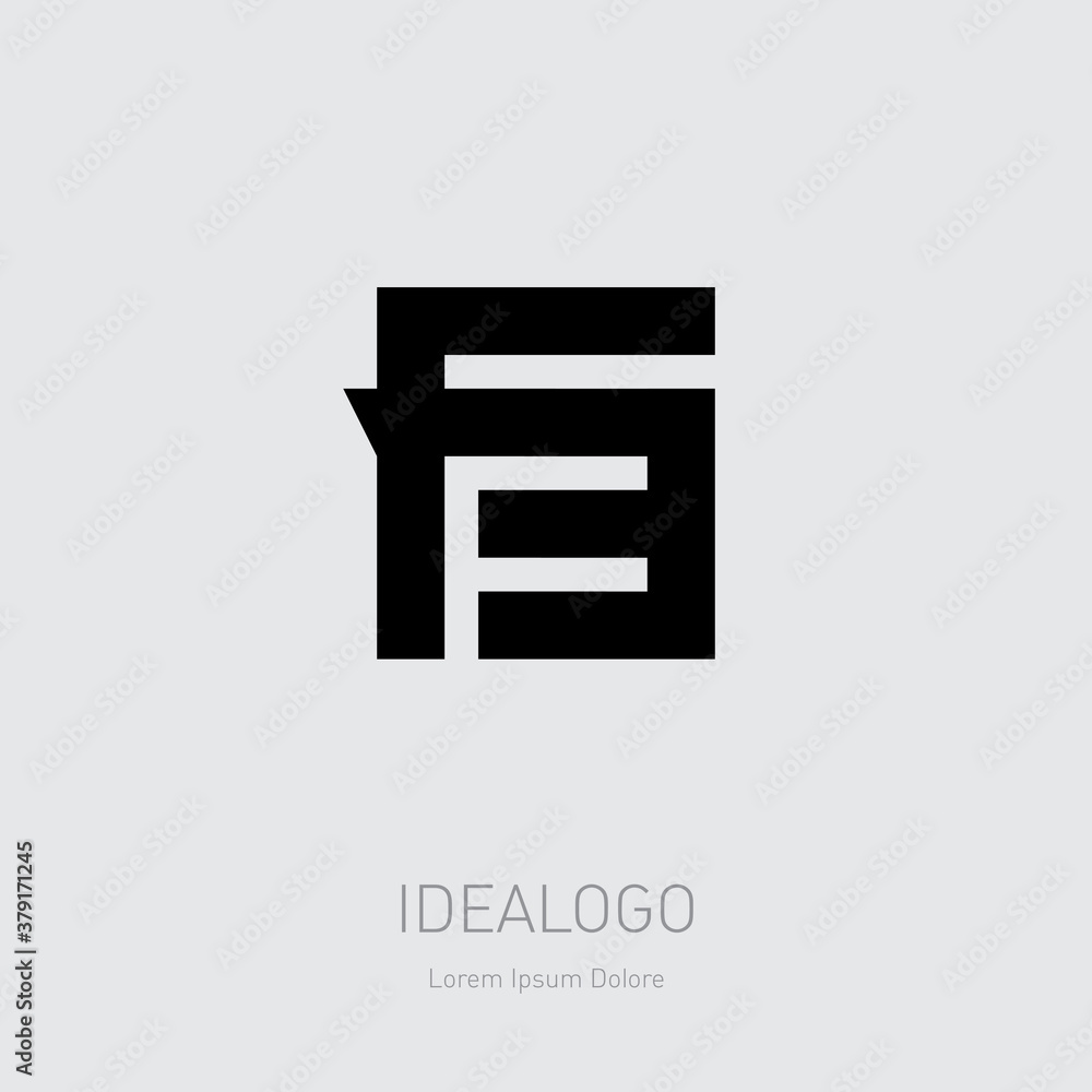 Poster f3 - vector design element or icon. letter f and number 3 - logo. monogram or logotype.