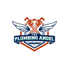 plumbing repair service logo template