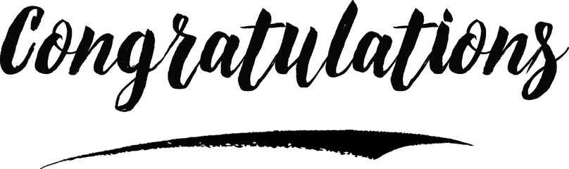 Congratulations Calligraphy Handwritten Black Color Text On Yellow 
Background