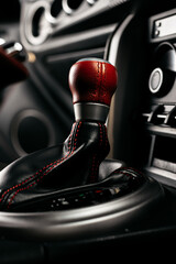 Car detailing series: Closeup of old automatic gearstick