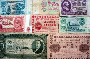 Fototapeta na wymiar Money of Russia from different historical periods