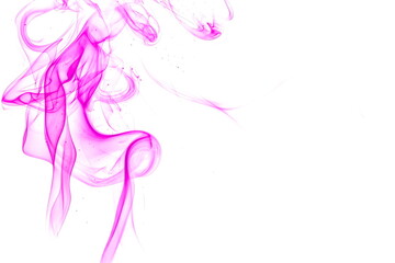 Purple smoke on white background