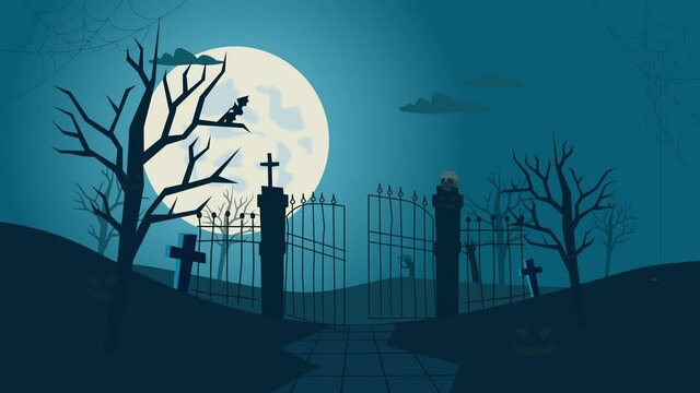 Halloween animation spooky graveyard