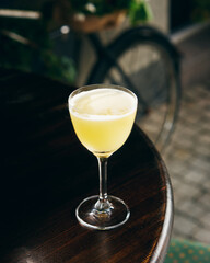 alcoholic cocktail in a glass in a bar restaurant