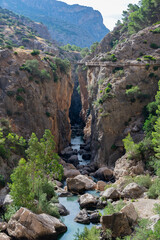 Caminito del Rey, high pedestrian walkway in the Gaitanes gorge, Malaga.