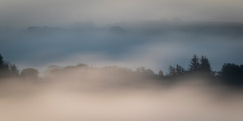 Fog, Lochwinnoch, Renfrewshire, Scotland,UK  .