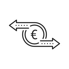 simple thin line euro like cash flow icon