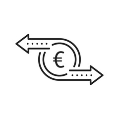 simple thin line euro like cash flow icon