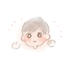 Illustration icon of a cheering child.