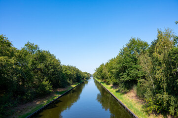 View on Beatrix canal near Eindhoven in sunny day