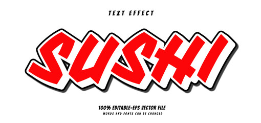 sushi text effect editable vector file text design vector