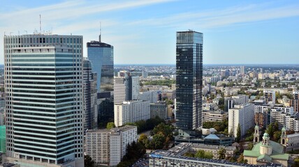 Cityscape of city from the viewing terrace located on the 30th floor.   © Grand Warszawski