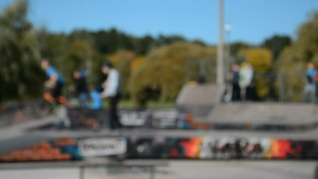 playground skate park defocused background