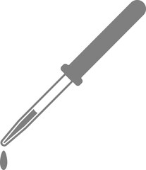 Medical dropper icon with a drop. Vector image.