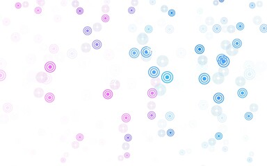 Light Pink, Blue vector background with bubbles.