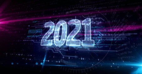 Obraz premium 2021 year abstract 3d illustration