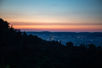 view of sunset over the city