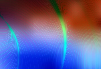 Light Blue, Red vector template with bent lines.