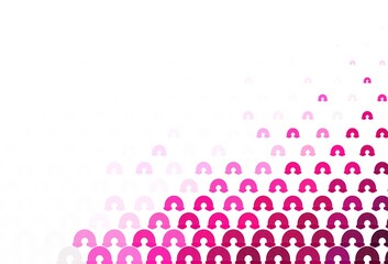 Light Pink vector backdrop with rainbows, clouds.