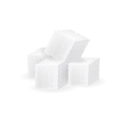 Sugar cubes, great design for any purposes. Abstract background. 3d illustration. Vector illustration.