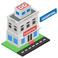 
Medical center, isometric vector design of hospital icon
