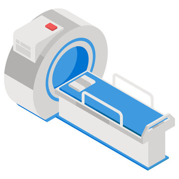 
Icon of ct scan or computed tomography scan in isometric design
