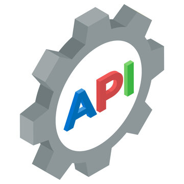 
Icon of application programming interface, api interface vector in isometric style 
