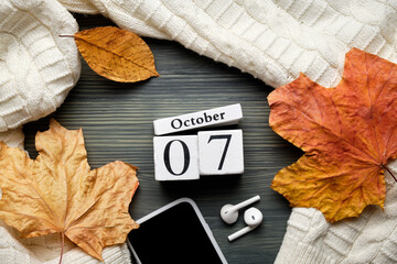seventh day of autumn month calendar october